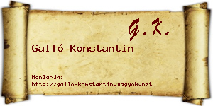 Galló Konstantin névjegykártya